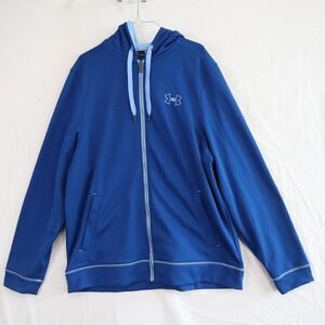 Under Armour Hoodie‎ Mens XL Loose Full Zip Activewear Jacket Blue Long Sleeve